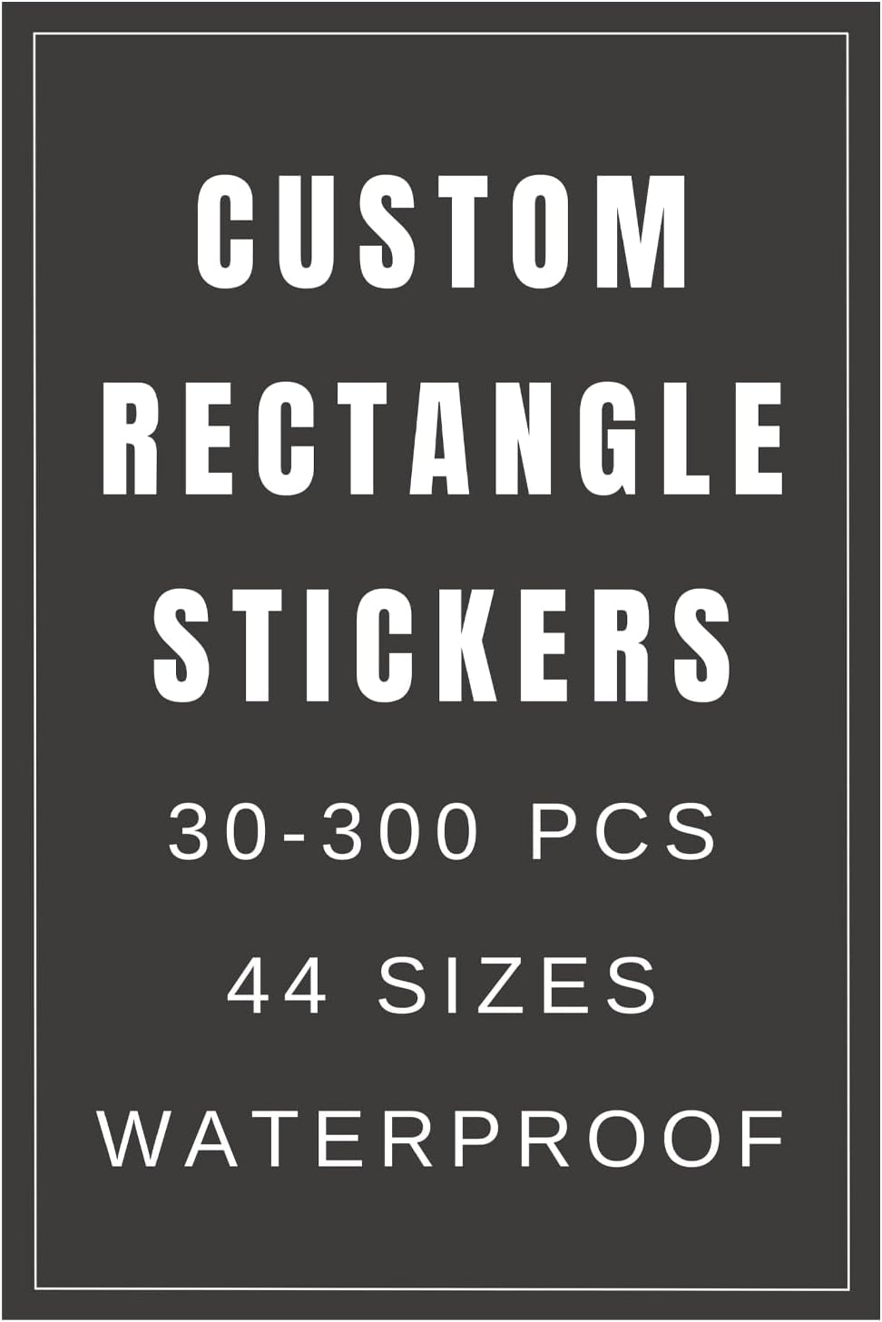 10-300 pcs Custom Rectangle Stickers Labels, 54 Sizes, 1-8 in, Glossy Waterproof Rectangle Vinyl Stickers, Upload Your Design (2x4.5 in)