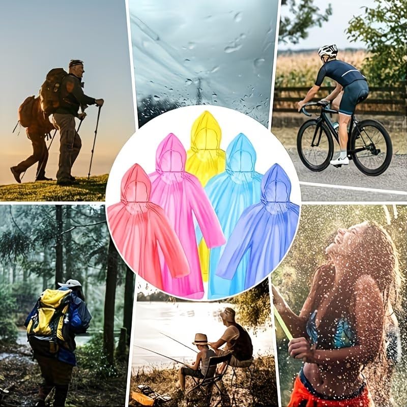 4pcs Poncho de emergencia para adultos, compacto con almacenamiento en bola para llavero, impermeable ligero para ciclismo, montañismo y deportes al aire libre miniatura 4
