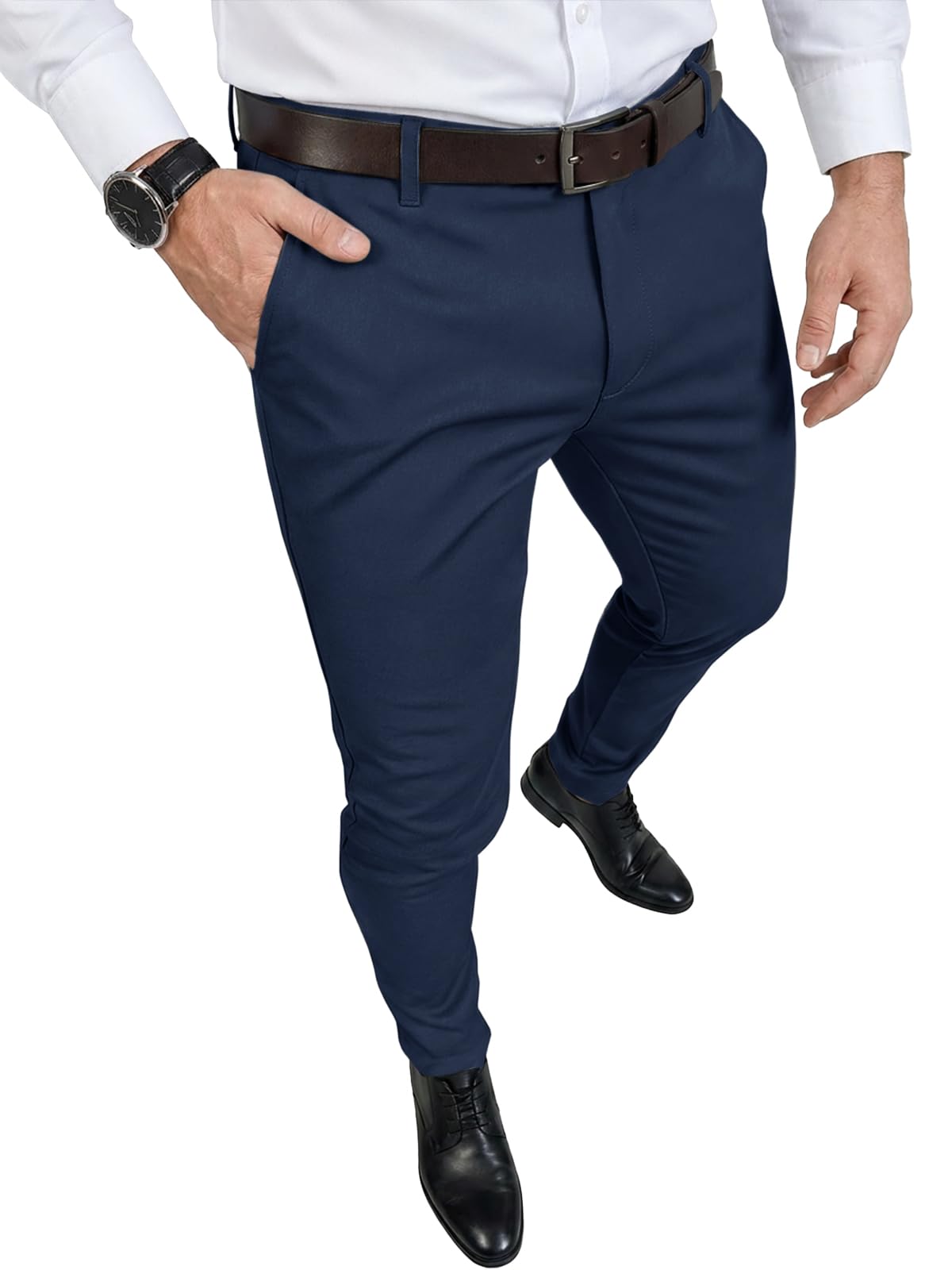 Runcati Herren Chinohose Slim Fit Stretch | Performance-Stoff, Modern, Arbeitshose, Business, Freizeithosen