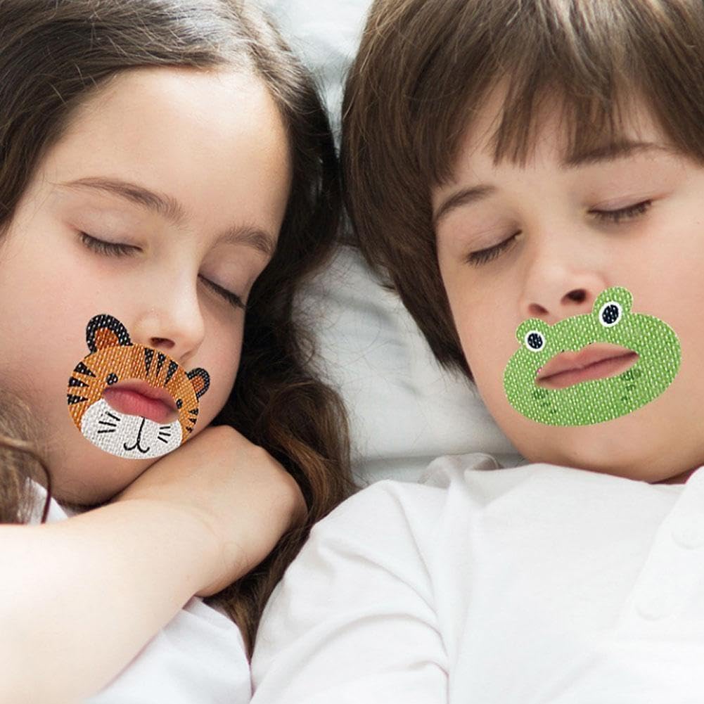 30 tiras para dormir de dibujos animados de animales ronquidos para la nariz y la respiración de los niños, ayuda a la respiración de la nariz, ayuda a reducir los ronquidos y los mejores dispositivos