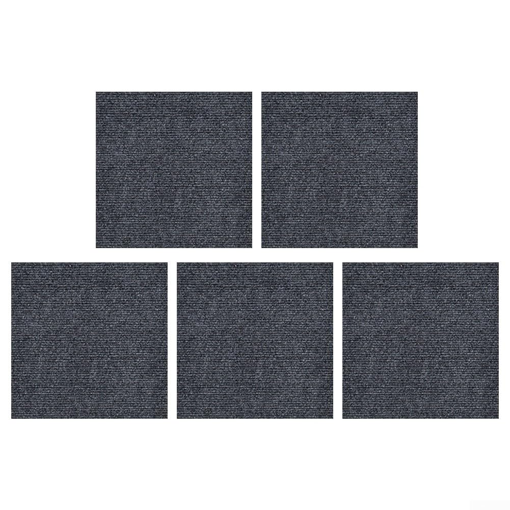 Polyester Fibre Carpet Tiles, 30 x 30 cm, for Bedrooms and Hallways (Dark grey)