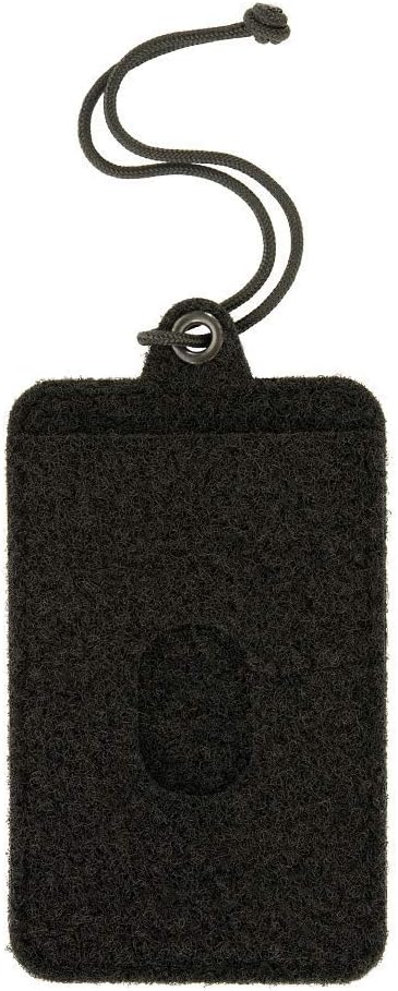 M-Tac Tactical Hanging ID Card and Patch Holder with Hook and Loop Surface and Draw Cord (Black)