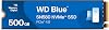 WD Blue SN580 500GB, M.2 2280, NVMe SSD, PCIe Gen4 NVMe, up to 4,150 MBs read speed, Includes Acronis True Image for Western Digital