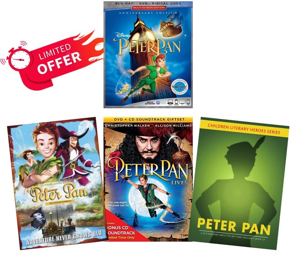 Ultimate Peter Pan Collection Peter pan Disney Blu-ray DVD Digital HD Peter Pan Live DVD Peter Pan Documentary