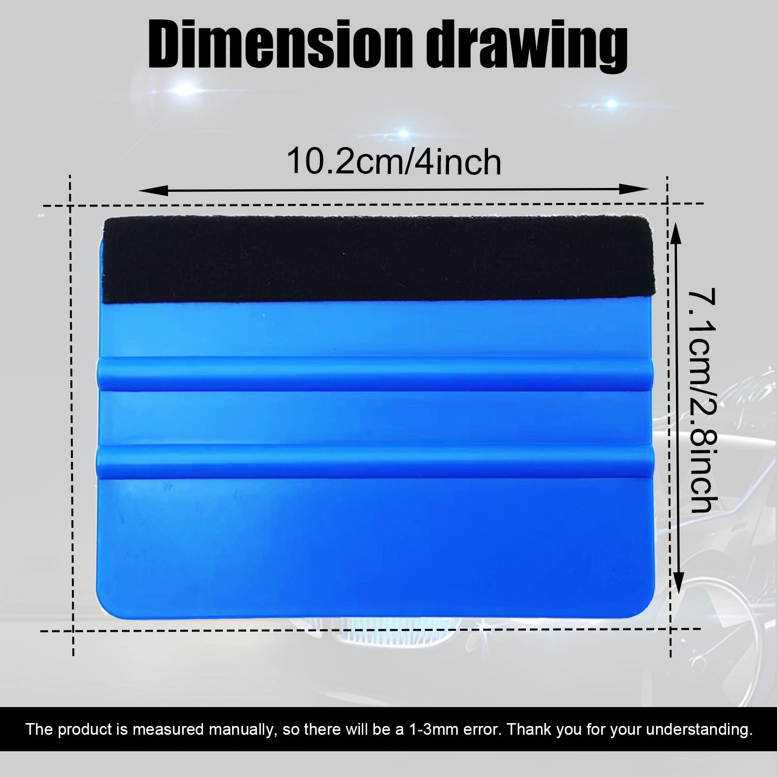 2-Piece Plastic Felt Squeegee Set - Decal Application Tool For Vinyl, Window Tint & Wallpaper