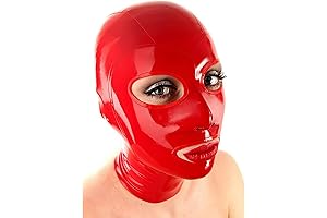 CHICTRY Latex Hood Mask Face Cover Balaclava Head Cover with Ponytail Wig:...