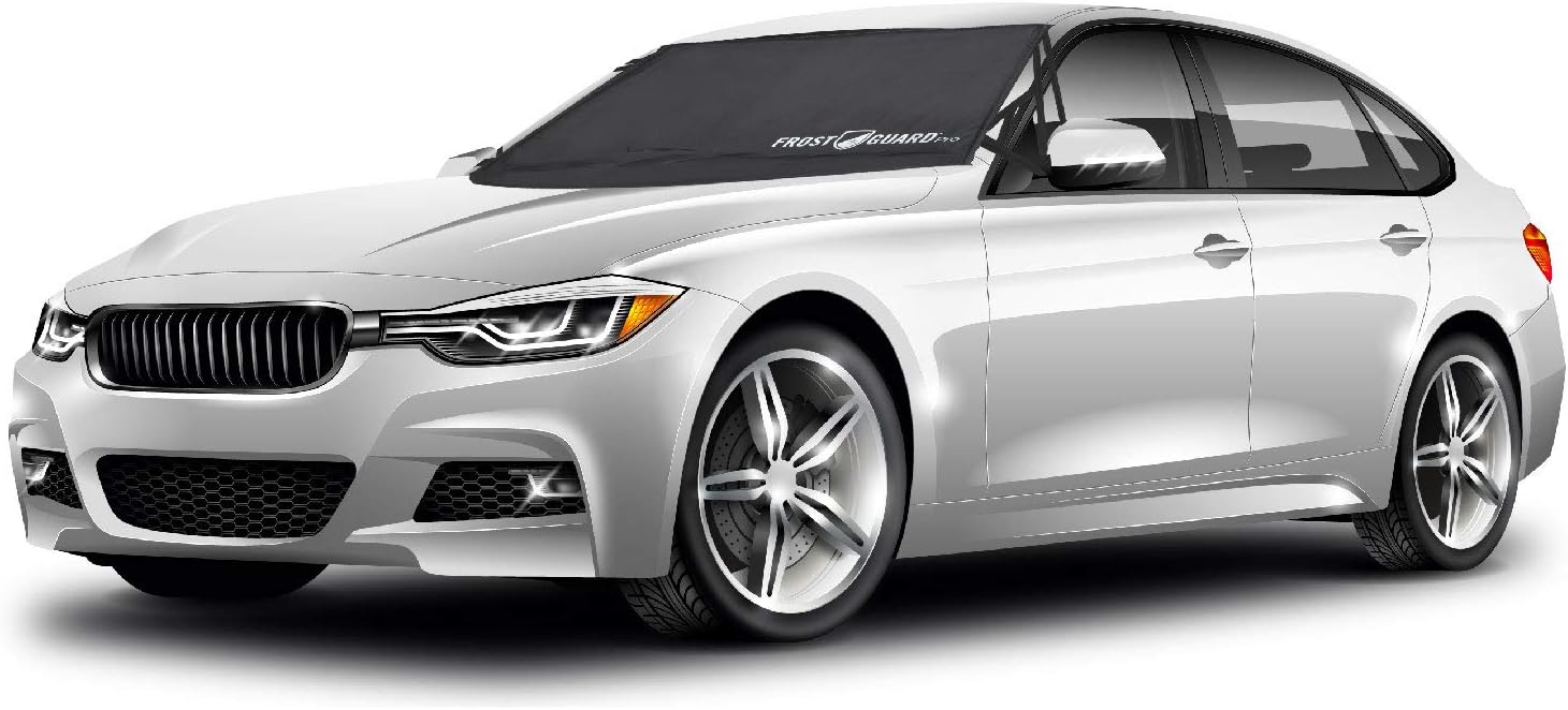 FrostGuard Pro - Premium Winter Windshield Cover for Snow, Frost and Ice โ cold weather protection for your vehicle, Standard - Black