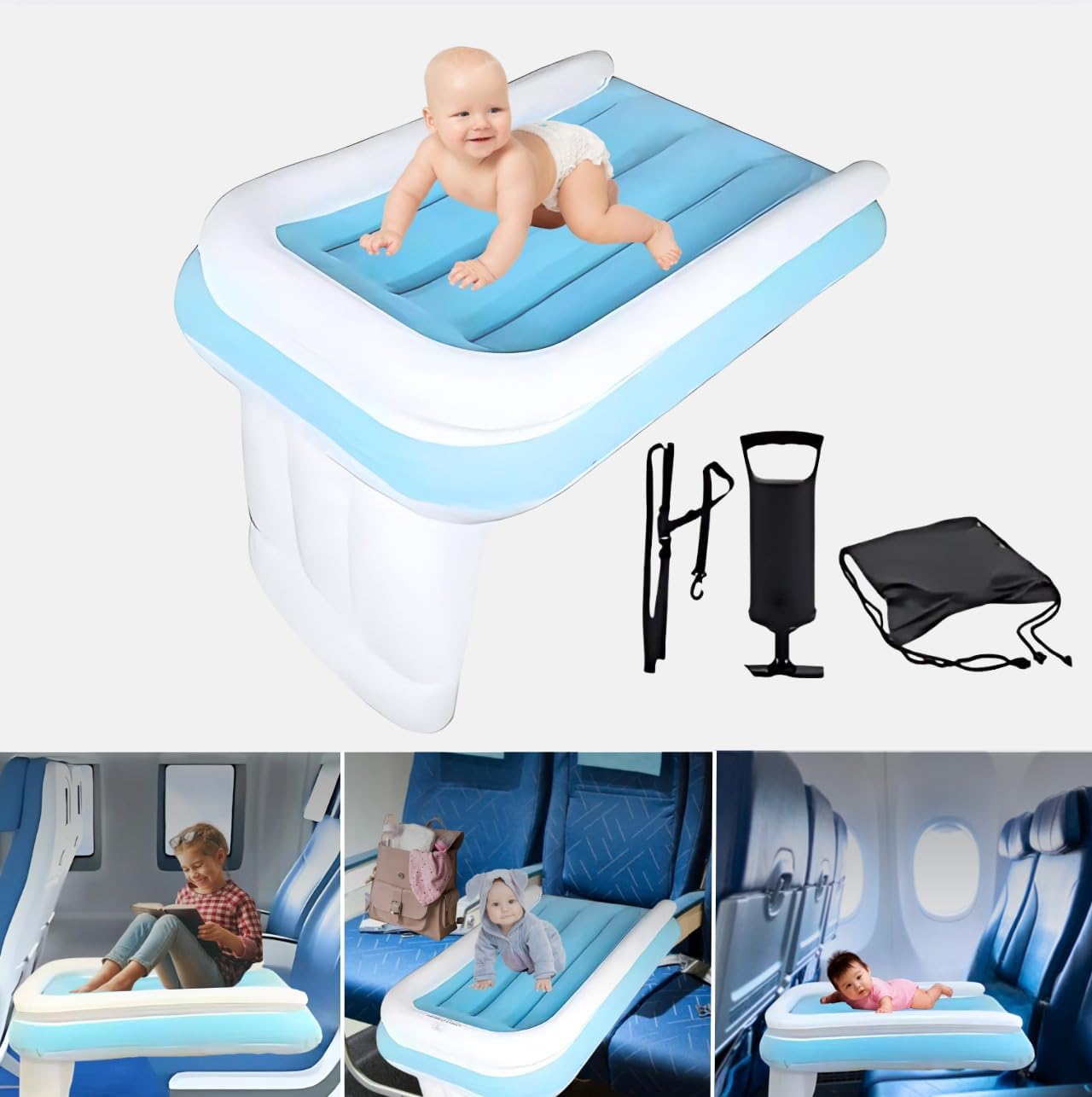 Portable Toddler Airplane Bed for Comfortable Flights - Essential Airplane Bed for Toddlers, Perfect Travel Companion for Kids on Long Journeys