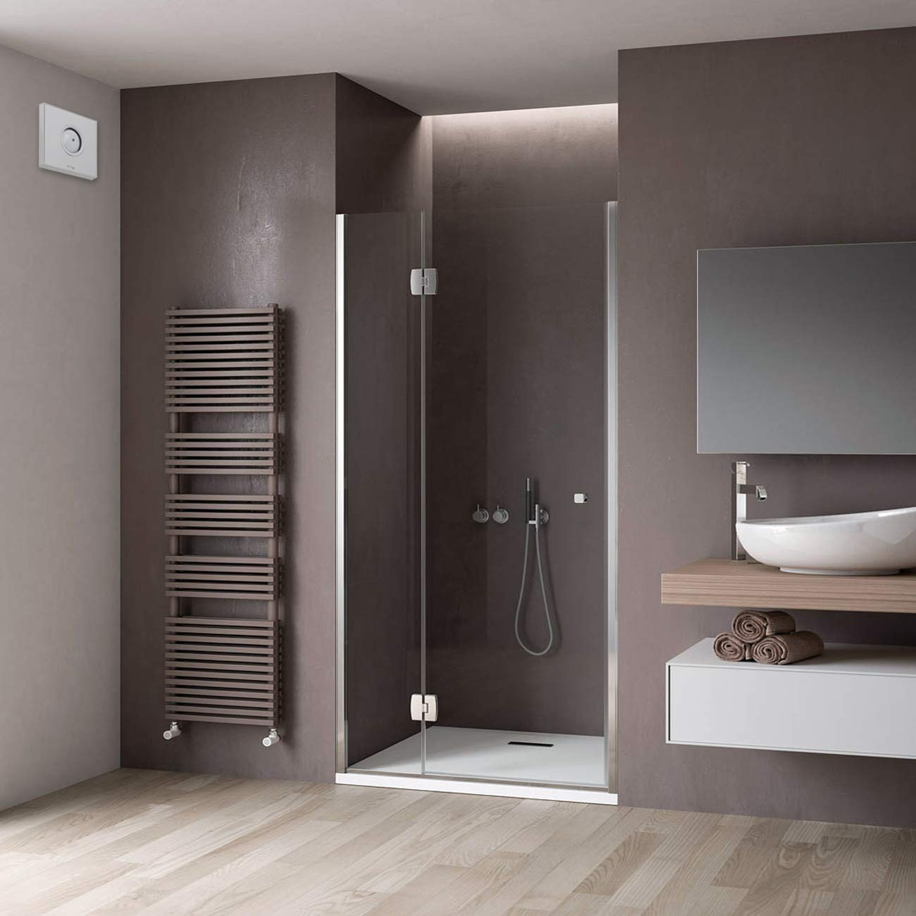 La Ventilazione GIOTTO12BT Aspiratore Elicoidale Design Extra Piatto Bianco, per Foro diametro 120 mm / 5"