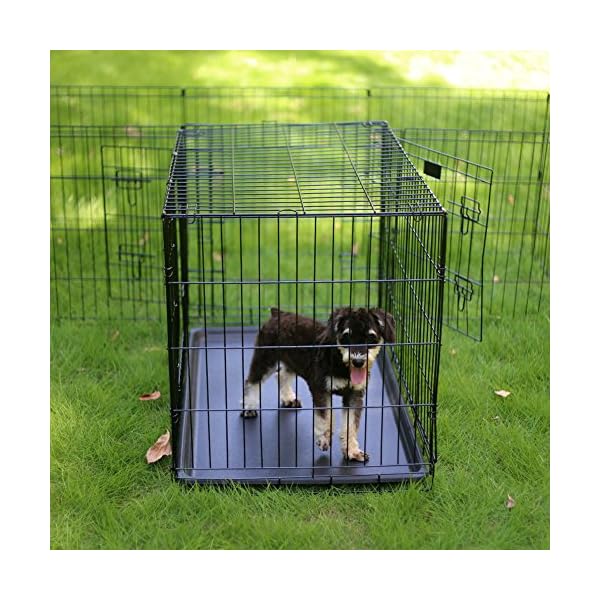 PEEKABOO-Dog-Pen-Pet-Playpen-Dog-Fence-Indoor-Foldable-Metal-Wire-Exercise-Pen-Puppy-Play-Yard-Pet-Enclosure-Outdoor-for-Small-Dogs-Kittens-Rabbits-8-Panels-24 Metal Wire Exercise Pen