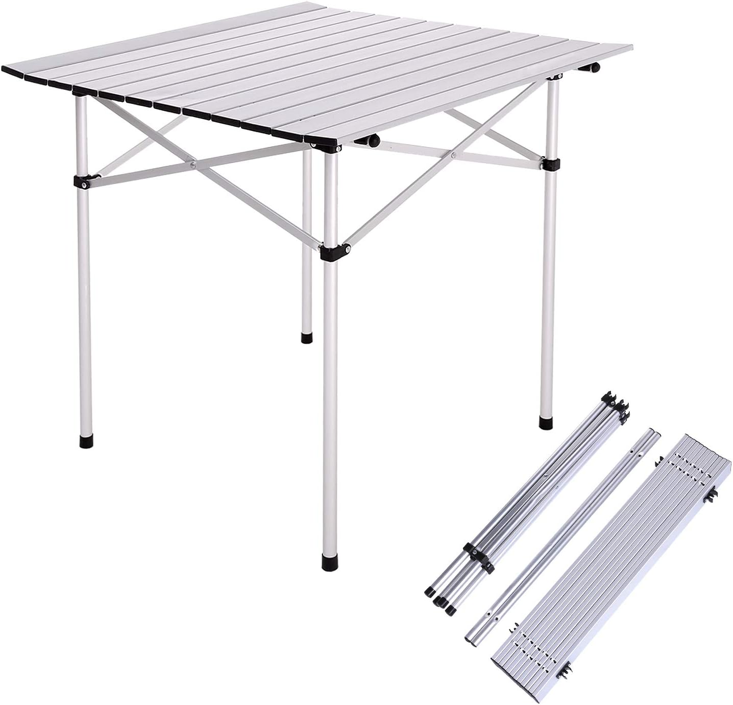 YUEBO Folding camping table, Ultralight Aluminum Table Roll up Picnic Table for BBQ/Picnic/Camping/Cooking/Work/Homework