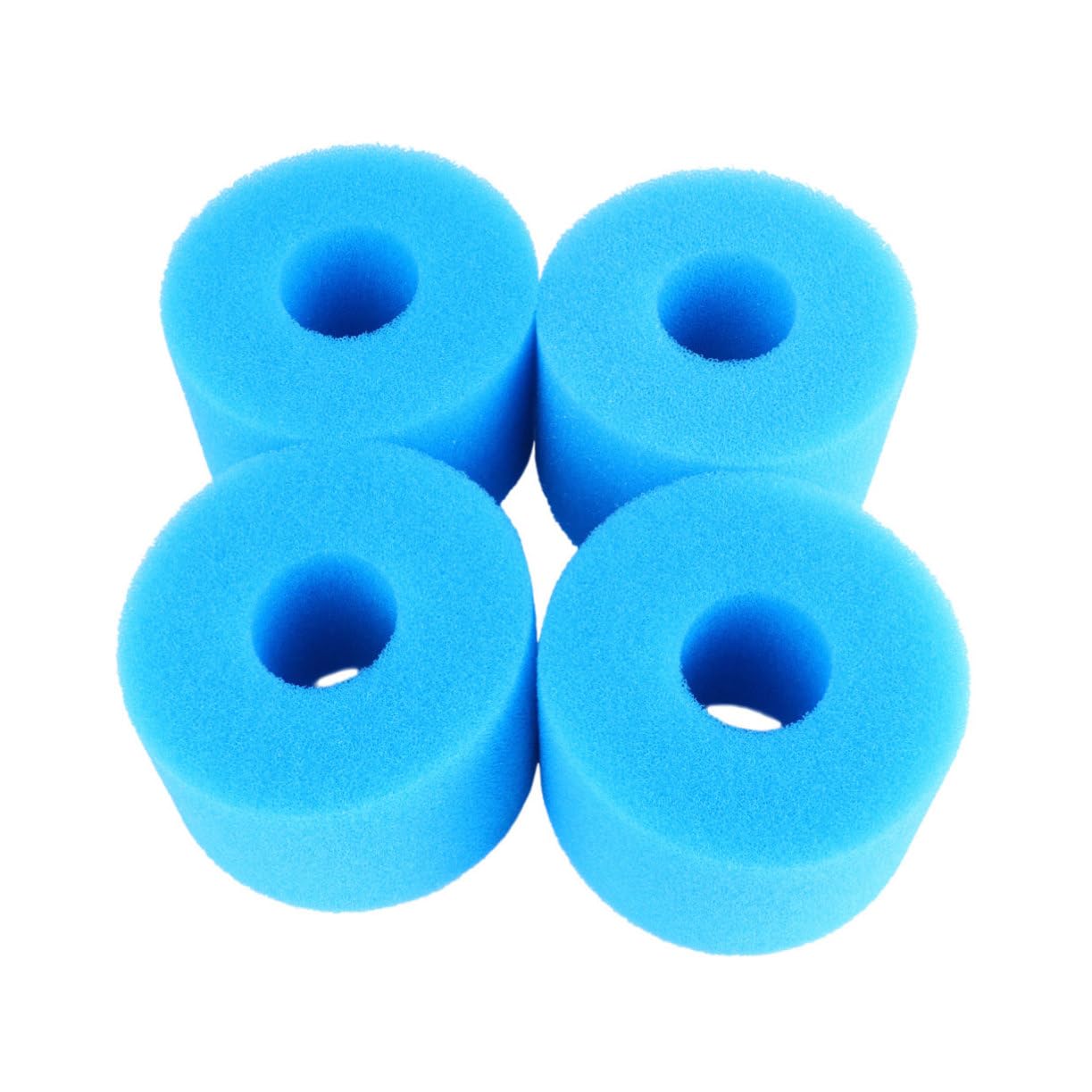 Filtre Éponge pour Aquarium, Colonne Bleue en Mousse 4 Pièces