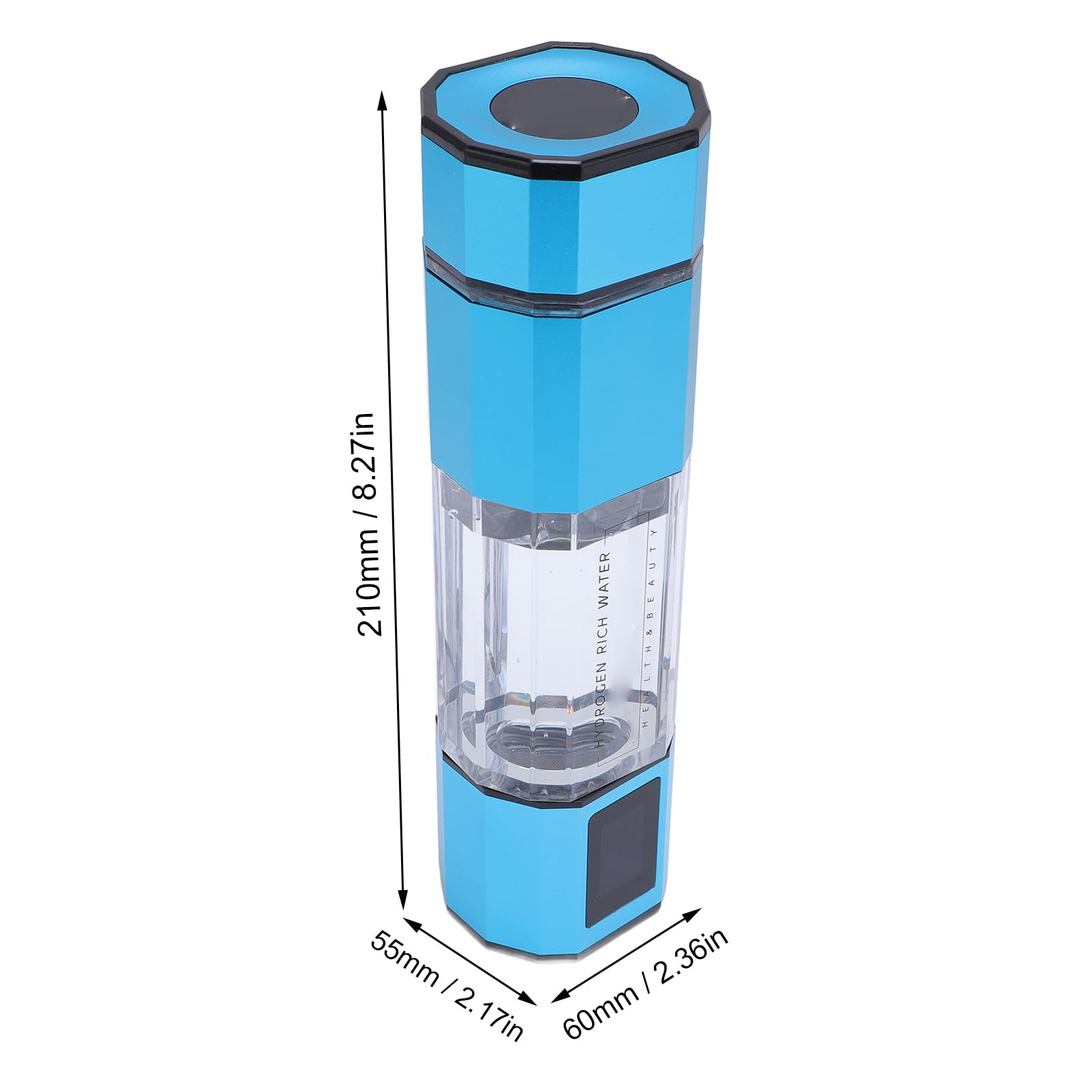 Botellas de agua de hidrógeno, 250 ml, tecnología SPE de hasta 5000ppb 2 modos Modo de retrolavado automático, adecuado para hogar, oficina, viaje (1)