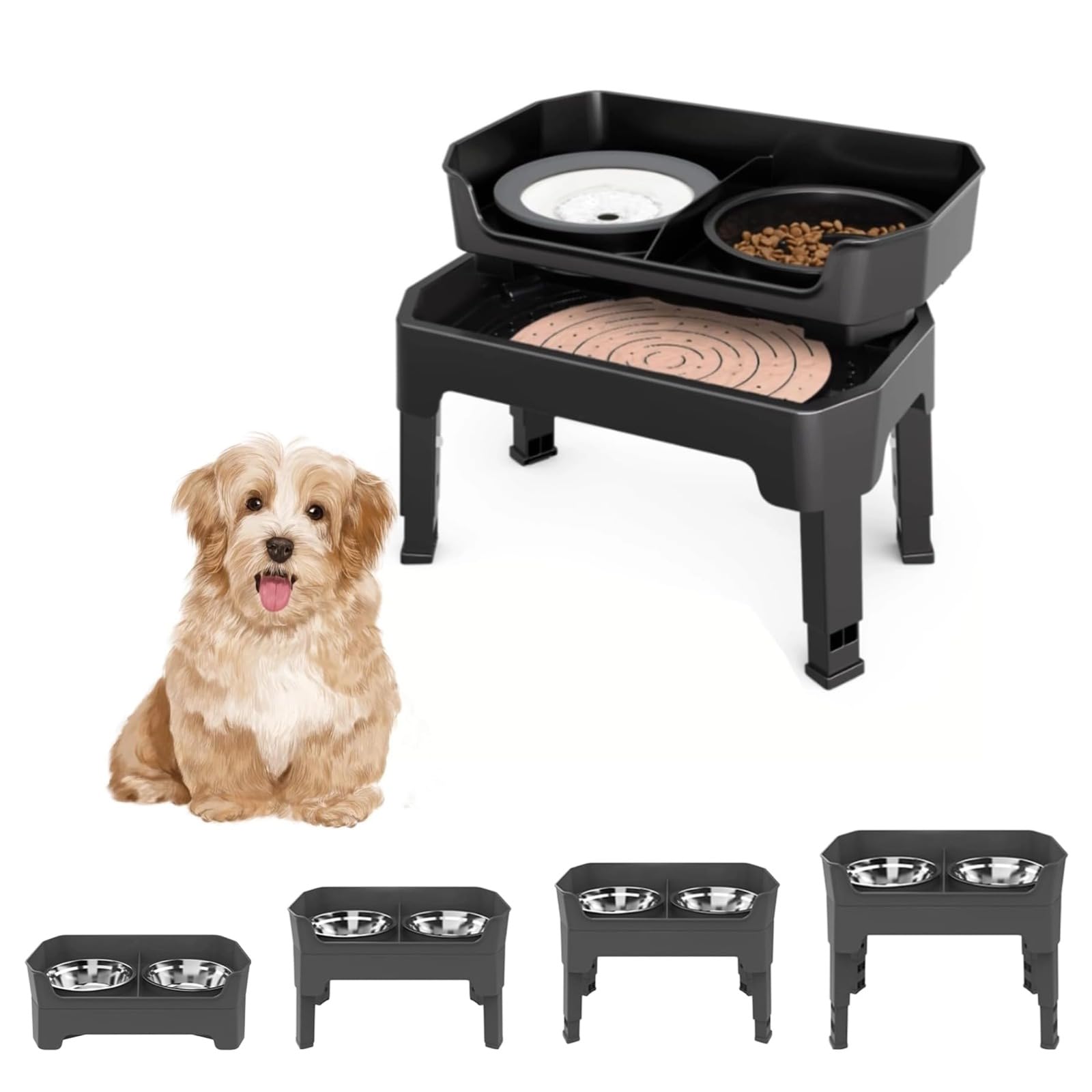 Gamelle surélevée pour chien de grande taille moyenne petite ajustable anti-glouton