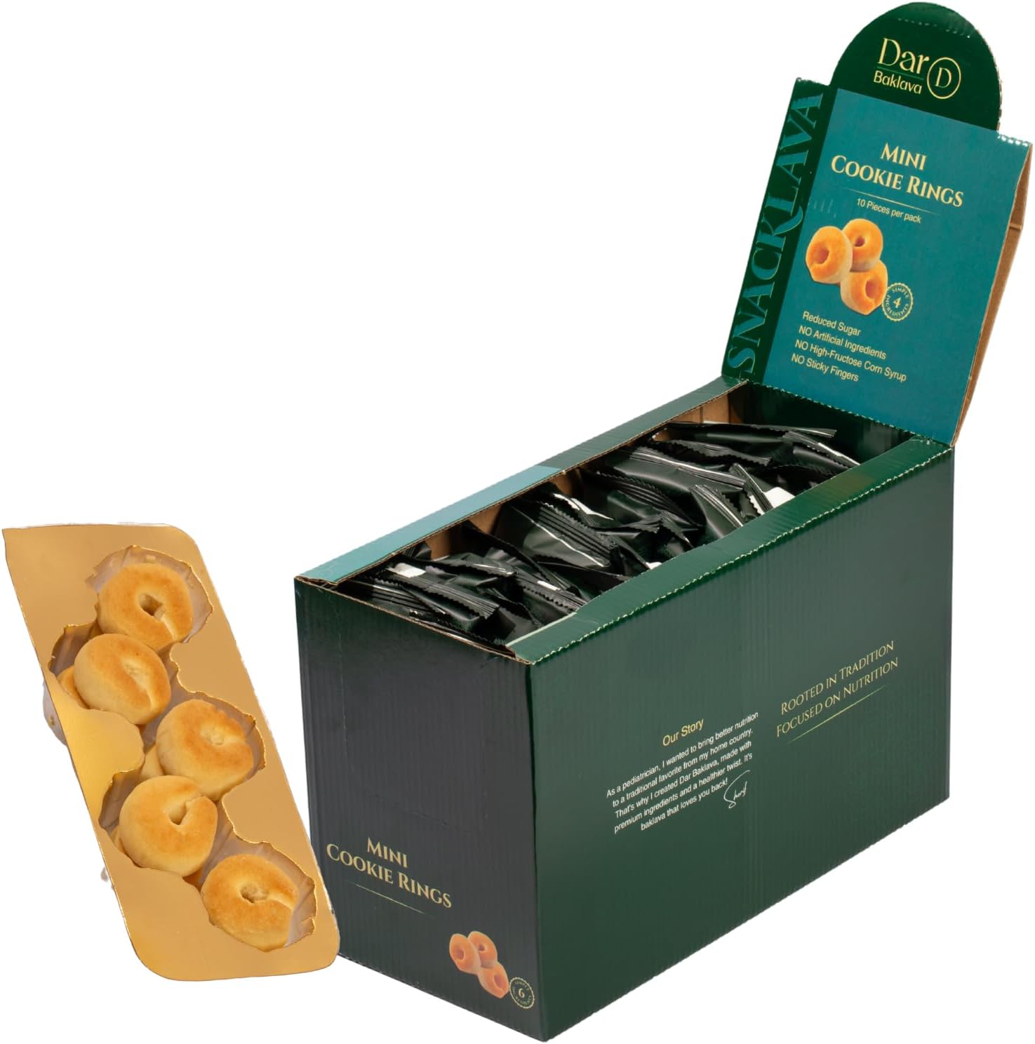 Snacklava Mini Cookie Rings - 20 Pack (200 Pieces) - No Artificial Colors or Preservatives - 4 Clean Nut-Free Ingredients