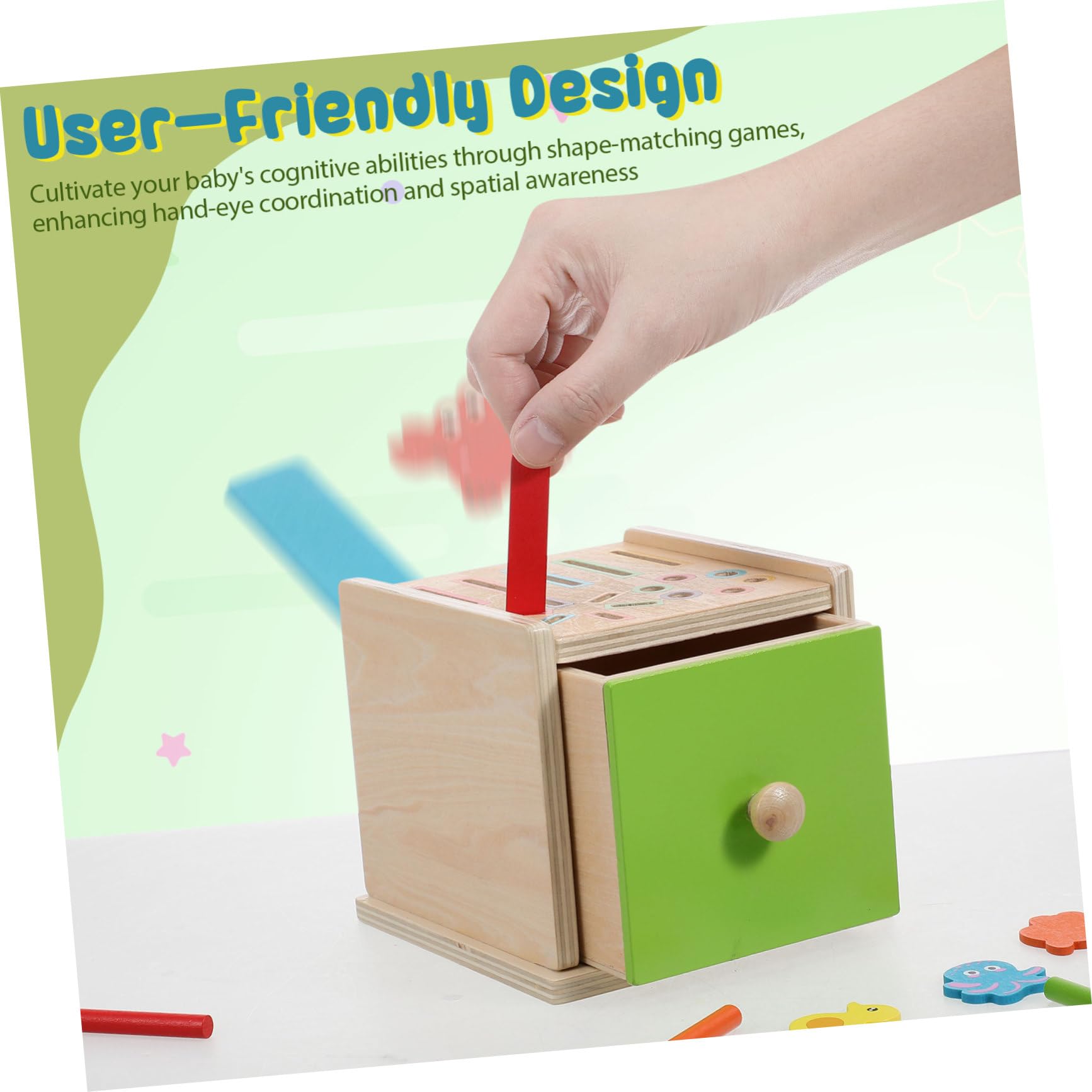 SOLUSTRE Juguete de Madera para Clasificación de Formas Montessori, 1 Juego