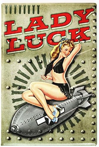 (2x3) Lady Luck Pinup U.S. Army Retro Vintage Locker Refrigerator Magnet