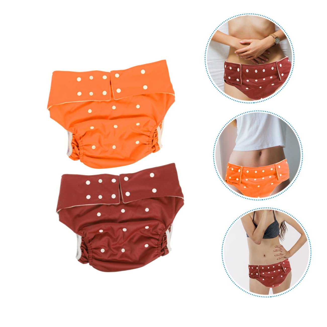 GOOHOCHY 2pcs Adult Diaper Pants Leakproof Washable Men's Diaper for Overnight Hospital Use