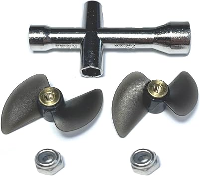 2pcs H102 Propeller Parts for H120 TKKJ H100 H106 H108 RC Boat Parts, H102 RC Boat Propeller with Nuts and Wrench