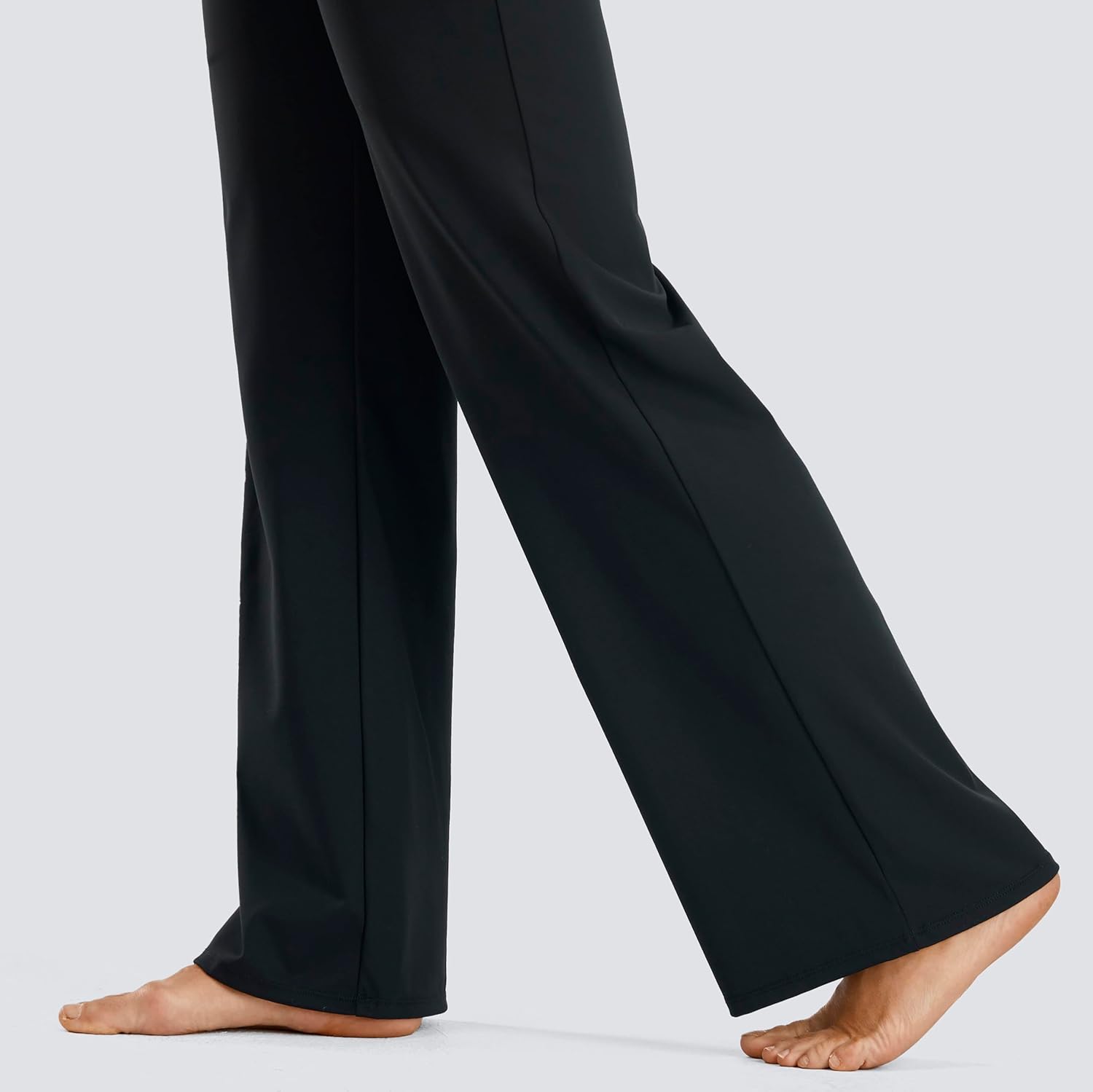 JOYSPELS Smooth Feeling Wide-Leg Maternity Work Pants Soft Pregnancy Yoga Pants with Zippered Pockets Over The Belly - Image 4