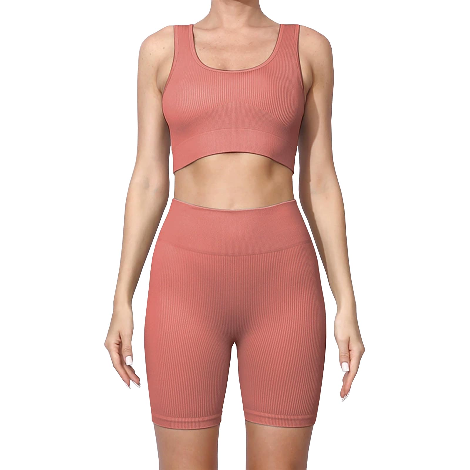 Women 2 Piece Workout Sets High Impact Sports Bra Gym Shorts Sets Gym Outfits Work Out Clothes