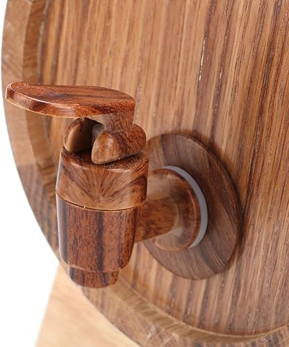 Miniatura 4 de Barril de cerveza de madera, madera de roble vintage de 1.5 L, barril de vino de gran capacidad, cubo de almacenamiento para el hogar, barriles de