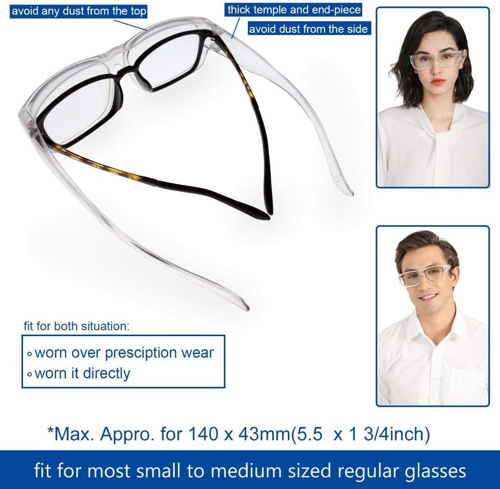 Gbrand Fit-Over Opaque UV400 Blue-Light blocking computer Glasses,Super light weight, comfortable, Fit-over worn on Prescription, reader, Rx frames, or wear directly
