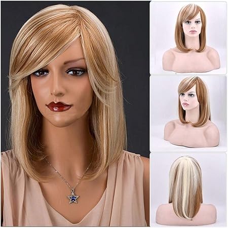 Amazon Co Jp Rongai Chen 梨ヘッド斜め前髪修理顔長い髪のかつらでヨーロッパやアメリカの女性モデルのファッションスタイルショートウィッグ Color As Shown 服 ファッション小物