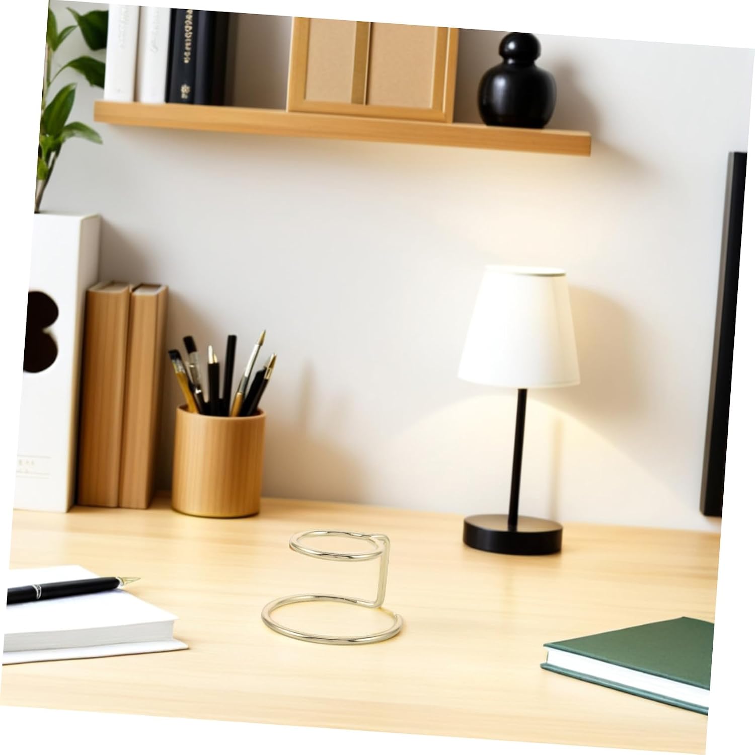 Totority 2pcs Metal Double Ring Crystal Sphere Holder Stand 5cm Inner Diameter Decorative Globe Display Base for Home Office Desktop
