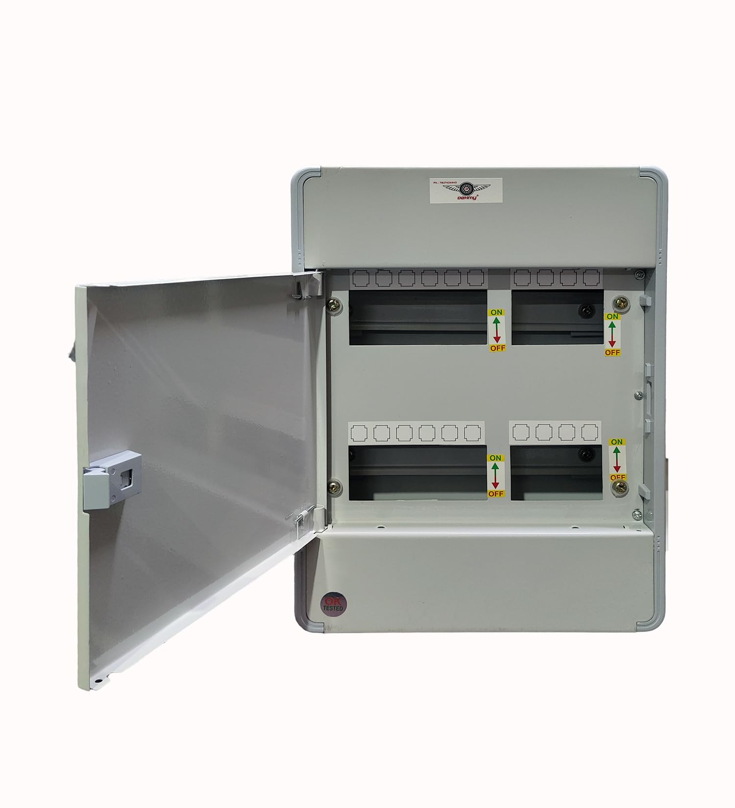 4 Way TPN MCB Box, Fully Metal, Durable and Safe Circuit Breaker Housing for Home, Office, and Industrial Use
