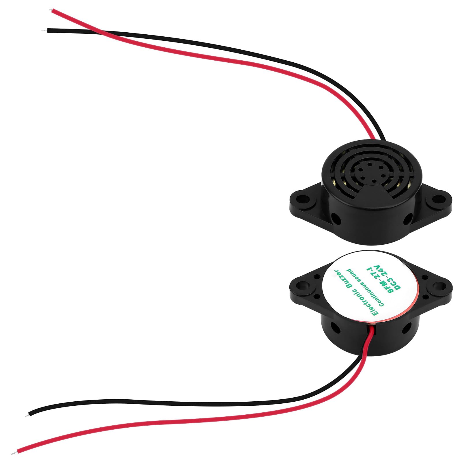 Lot de 12 alarmes électroniques SFM-27-I - Buzzer électronique piézoélectrique Actif - DC 3-24 V - avec Fil - 110 mm
