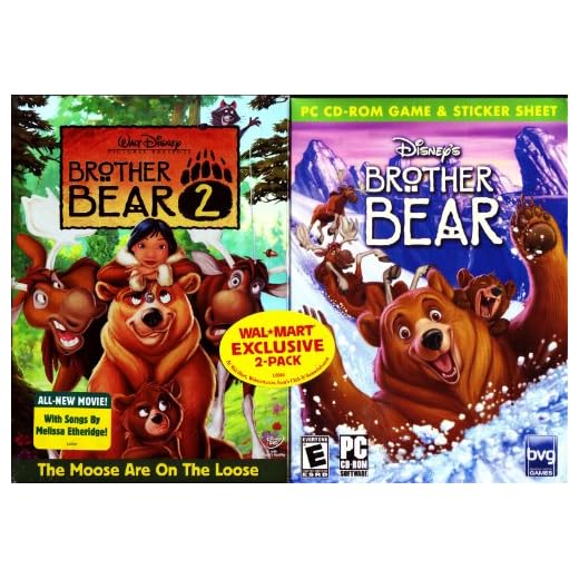 Walt Disney Brother Bear 2 & Walmart Exclusive with Bonus Brother Bear Pc Cd-rom Game Sticker Sheet