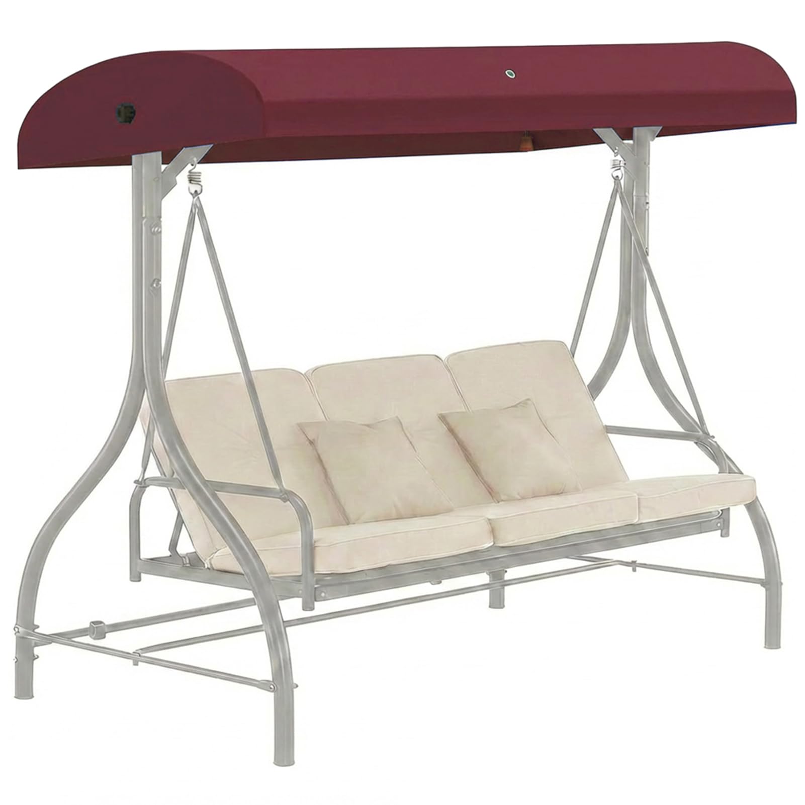 Photo 1 of ***STOCK PHOTO FOR REFERENCE ONLY***Replacement Canopy Top for GT Porch Swing Model GCS00229C, Outdoor Swing Chair Canopy Cover (Wine red)