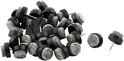 uxcell 30pcs 0.591 in Dia Mesa Silla Muebles Pies Patas Piso Protector Protector Fieltro Pad Uñas Negro