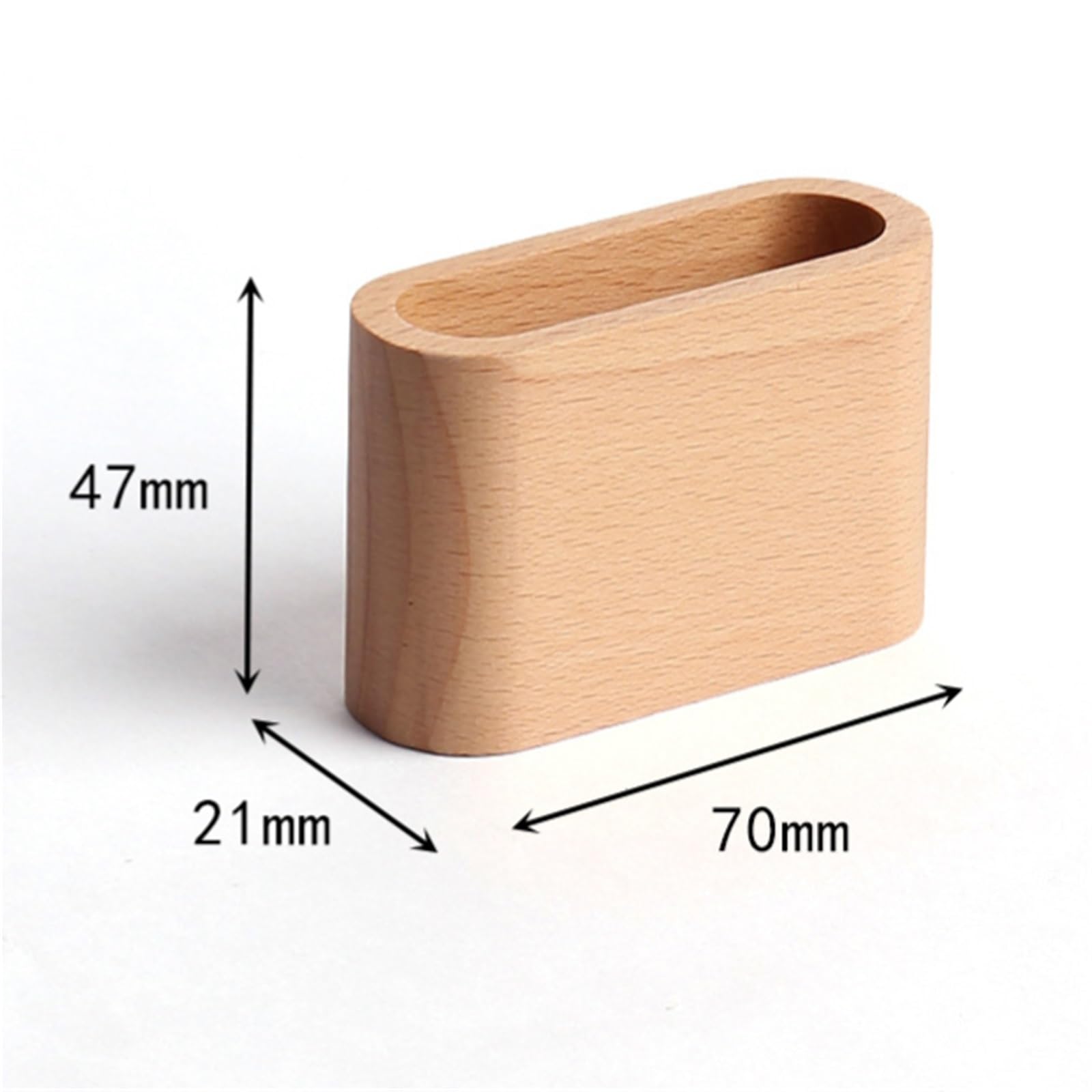 etui na wizytówki, Wizytownik na biurko Drewniany stojak wizytówki organizer do domu z drewna, wyświetlacz(Natural)