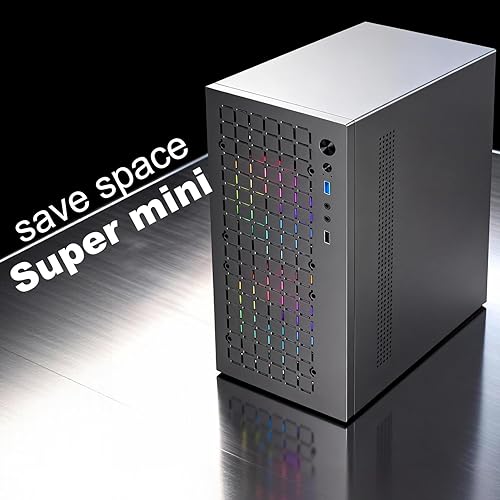 Miniatura 2 de Caja Matx Caja Micro ATX de Alto Flujo de Aire, Compatible con MATX, Mini-ITX, Caja Micro ATX delgada con Puerto IO USB3.0x1, Negra con Ventiladores