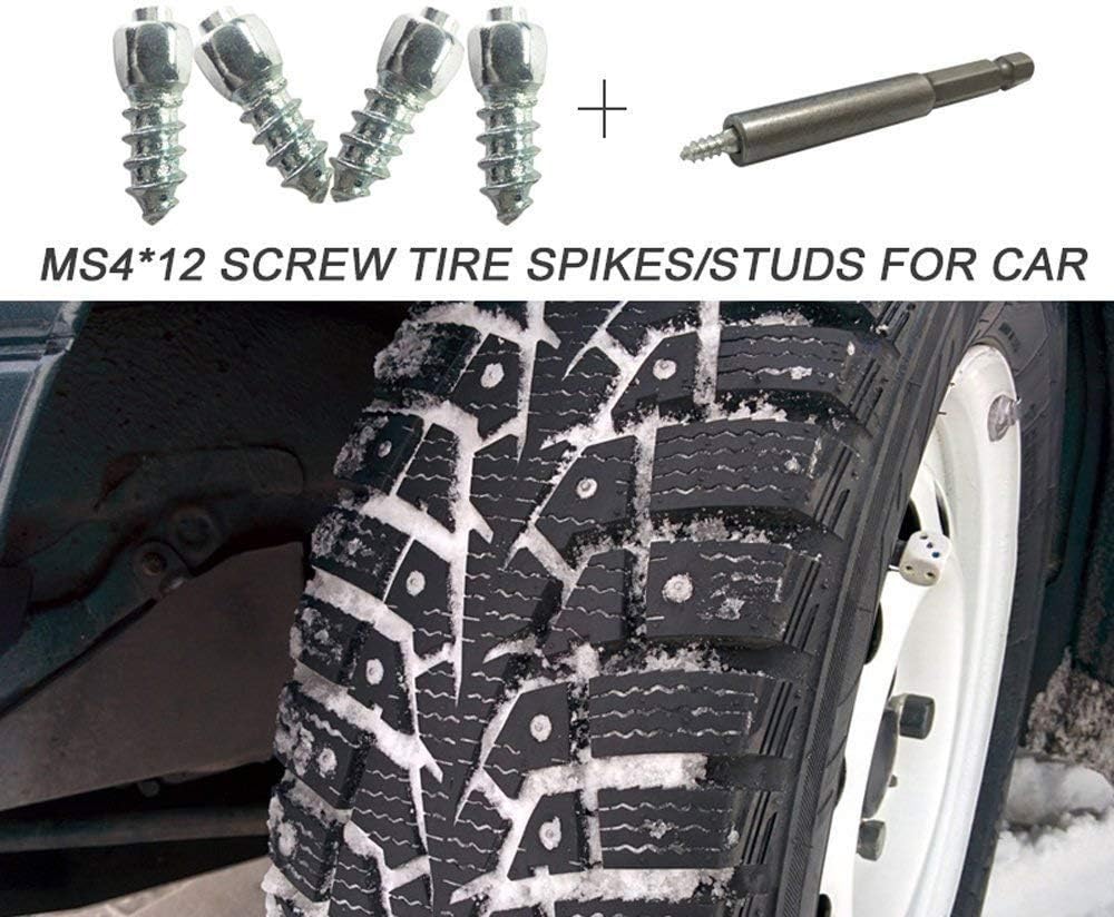 100PCS 12mm Carbide Tire Studs/Spikes for Tires/Screw Studs/Screw Snow Wheel Tyres Studs for Car,Bicycle,Bike,Motorbike Tires in Winter