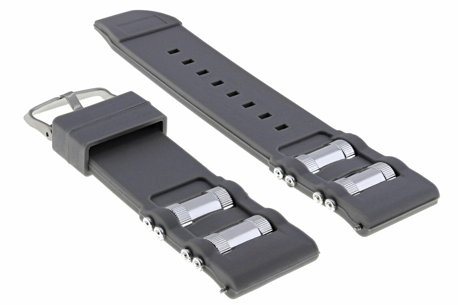 Ewatchparts 26mm Rubber Watch Band Strap Compatible With Invicta Russian Diver 1201 1805 1845 1959 Gray