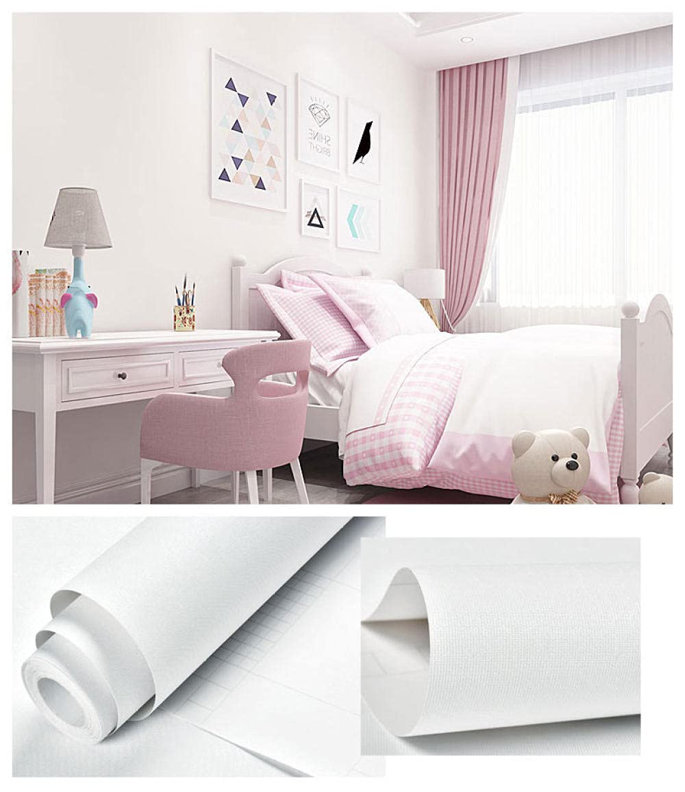 Carta da parati autoadesiva in vinile, colore bianco opaco, rimovibile, per piano di lavoro, armadietti, mensole, mobili, bagno, lavabile, 23,6 x 354,7,6 cm