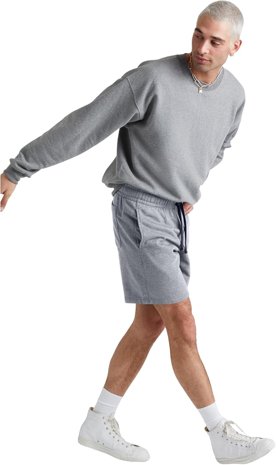 Hanes Mens Originals Sweat Shorts, Midweight Fleece Shorts with Pockets, 8" - Image 3