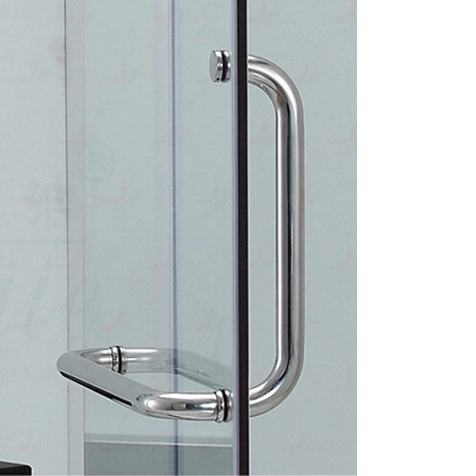 HYLYGFH Shower Door Handle Glass Door Handle，SUS304 Stainless Steel Polished Chrome Finish Sliding Glass Door Handle Set - Door Knob Replacement (Size : 300mm+450mm)