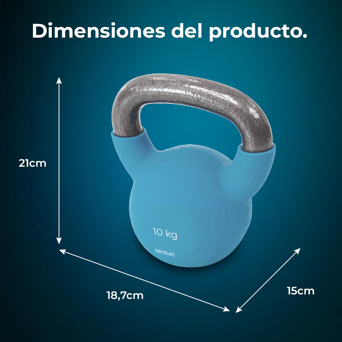 Cecotec 8-10-12 kg Drumfit KettleBell Neo kettleBell Neo Hantle Neopren, żeliwo, ergonomiczny uchwyt, estetyczna konstrukcja i łatwe do czyszczenia