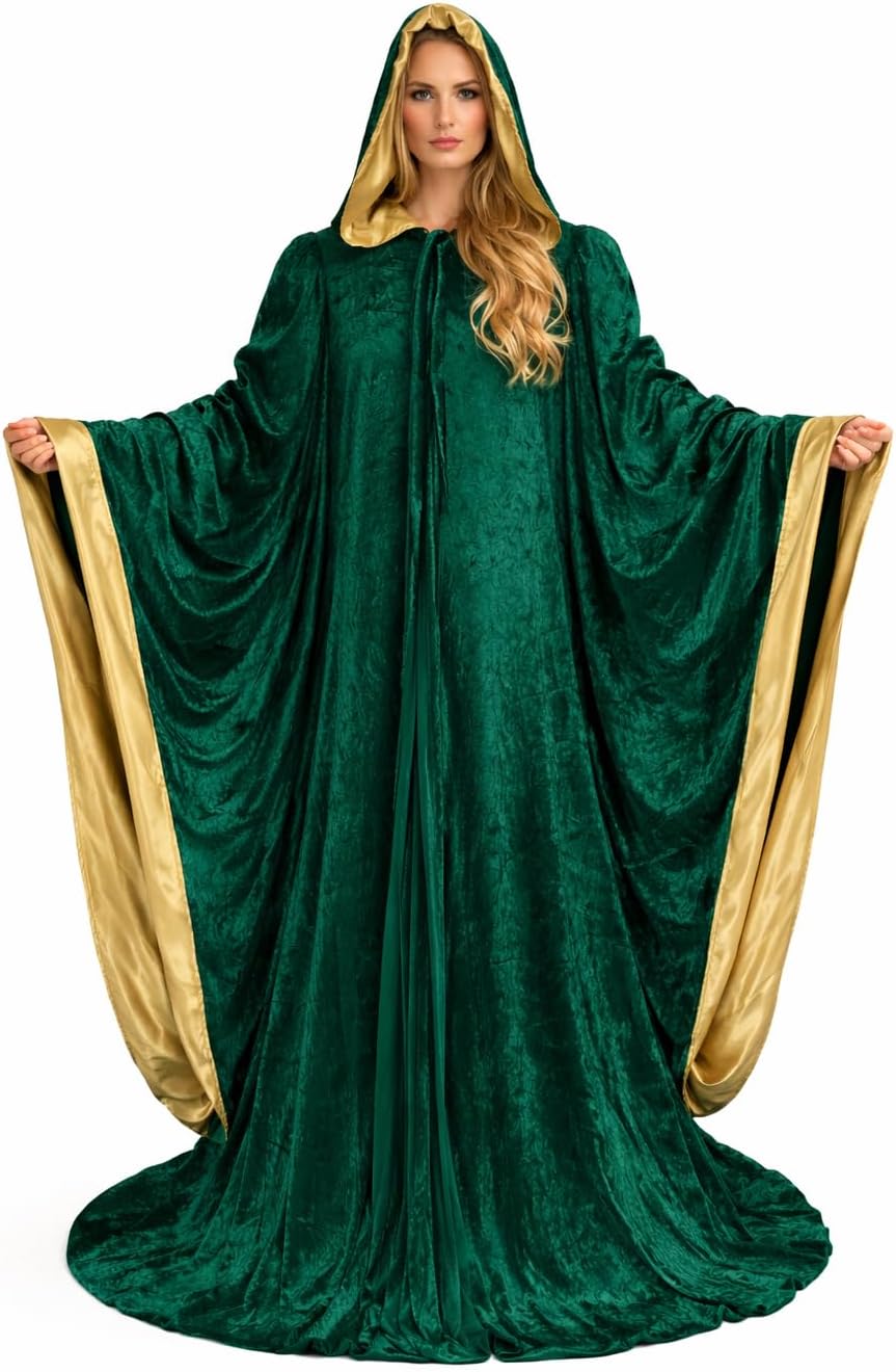 Velvet Hooded Wizard Robe