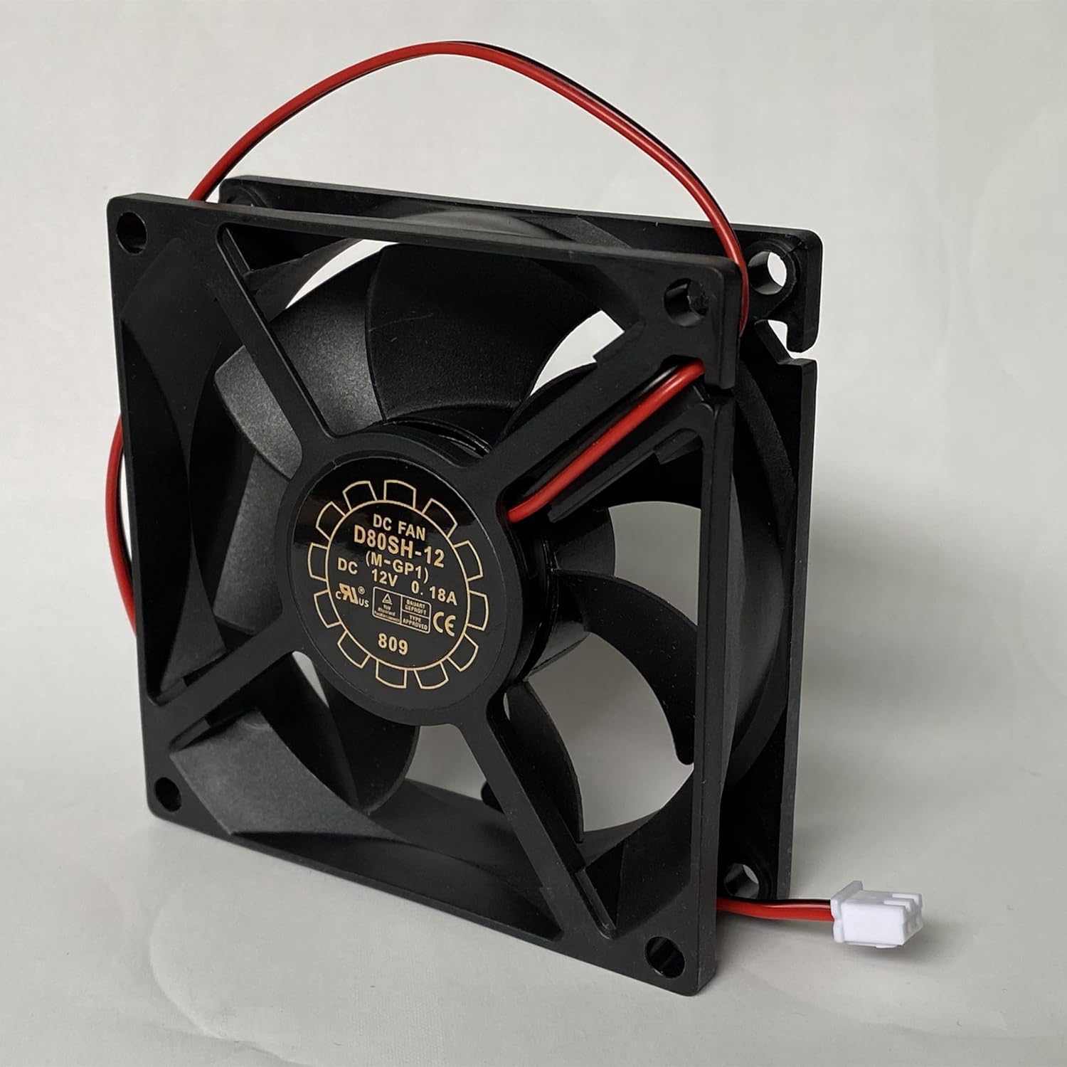 D80SH-12 Voltage DC12V 0.18A 8CM 8025 Cooling Fan for YAOGBAO D80SH-12(M-GP1) 2Wires Power Supply Chassis Cooling Fan