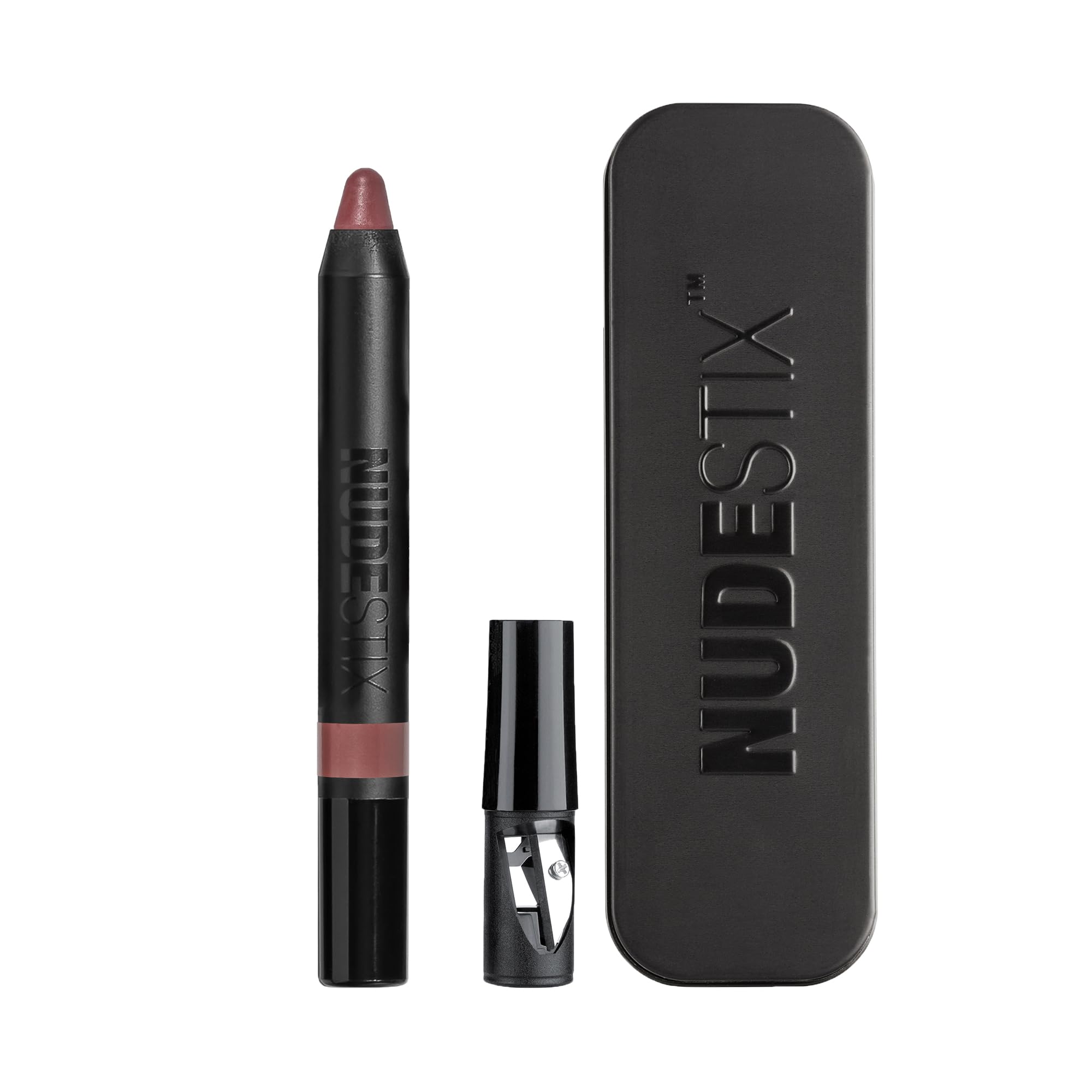 Nudestix Intense Matte Lip + Cheek Pencil, Lipstick + Lip Liner + Cheek Blush Tint, Multi Use Makeup for Long Lasting Color, Smooth Coverage, Shade: Sunkissed Pink