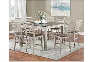 Abacus Two-Tone Smokey Alabaster and Brown 8 Seat Square Dining Table