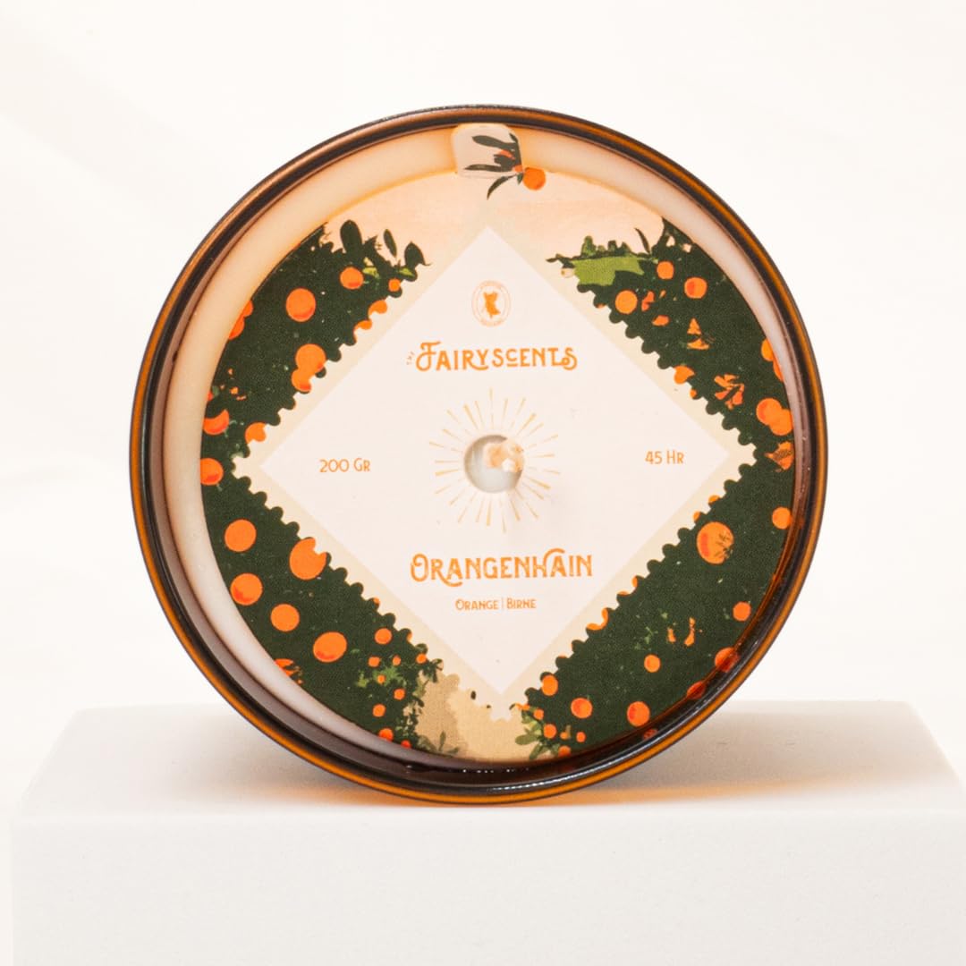 Verwunschene Welten Duftkerzen Set 3-teilig – Zimt & Vanille, Bergamotte & Pfirsich & Vanille, Orange & Birne – 45h Brenndauer je Kerze – Handgefertigt & Vegan – Geschenkset für Winter & Zuhause