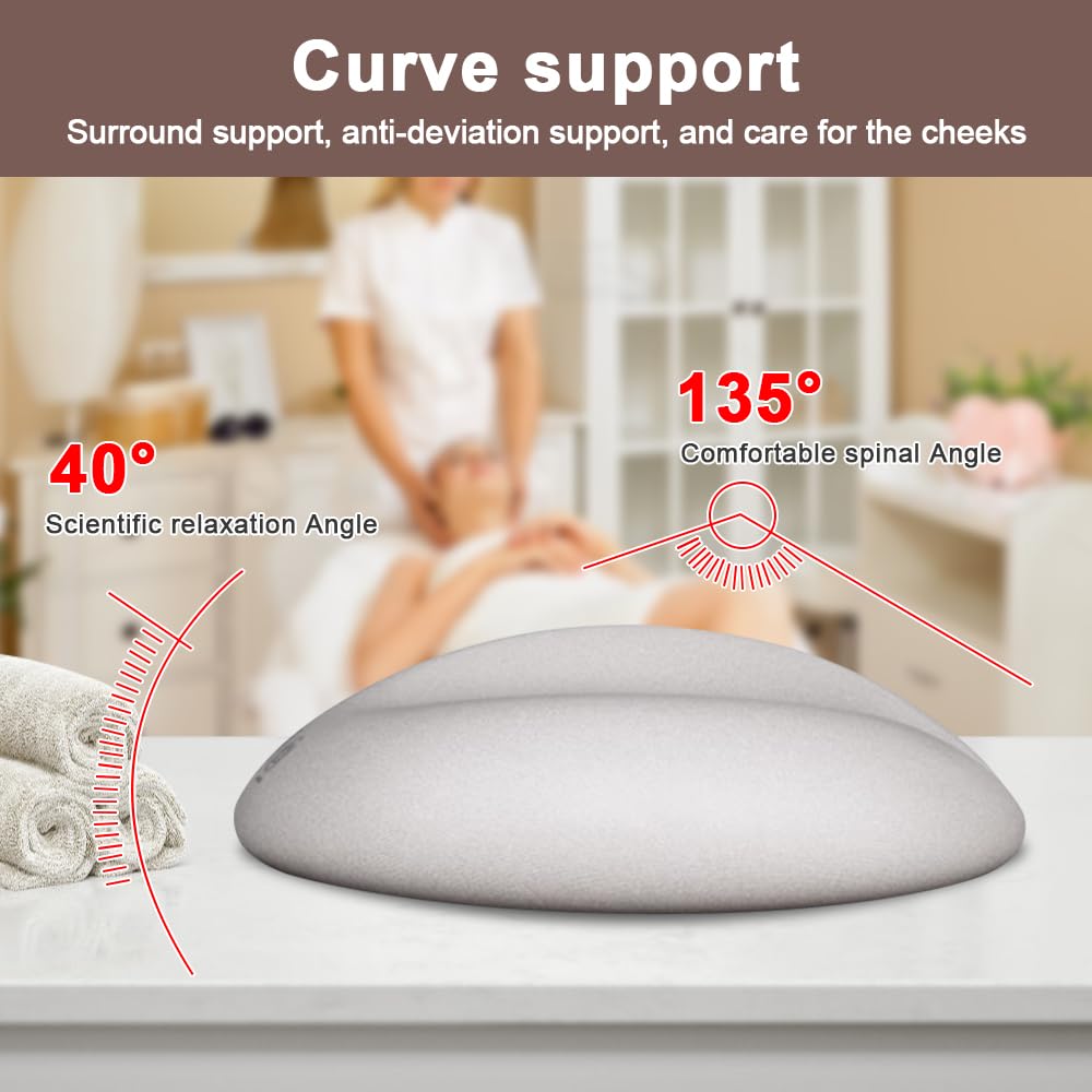 Cojín de masaje facial, cojín de masaje facial en forma de U, orificio para la cabeza del cojín de masaje, reposacabezas de masaje para la cama para escritorio, spa, salón