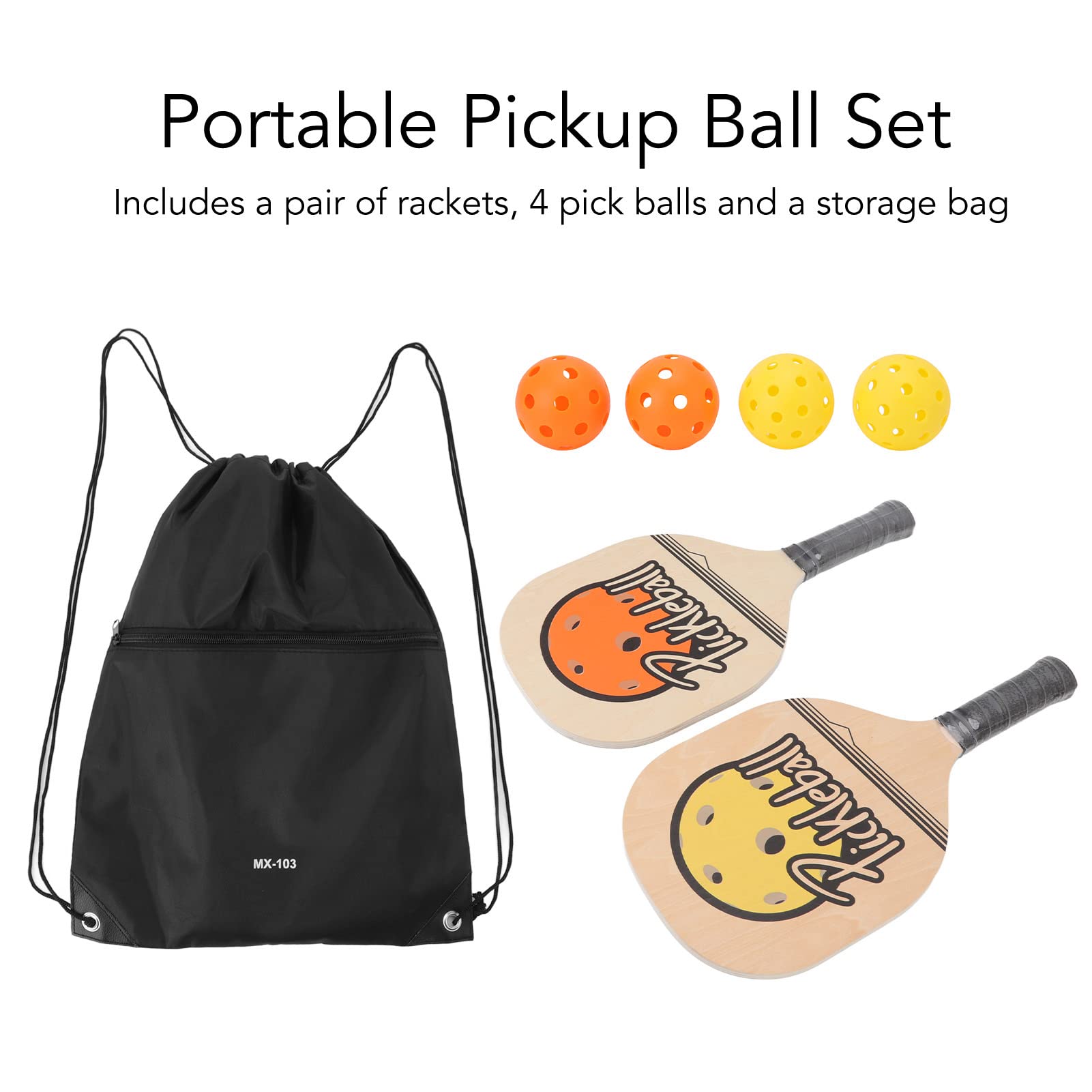 Amazon | ピックルボールラケットボールセット、ソフトハンドグリップ