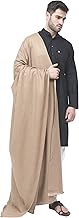 Arvore - Kashmiri Semi Pashmina Pure Wool Plain Men's Shawl, Warm and soft, (Size: 100 inch x 50 inch)